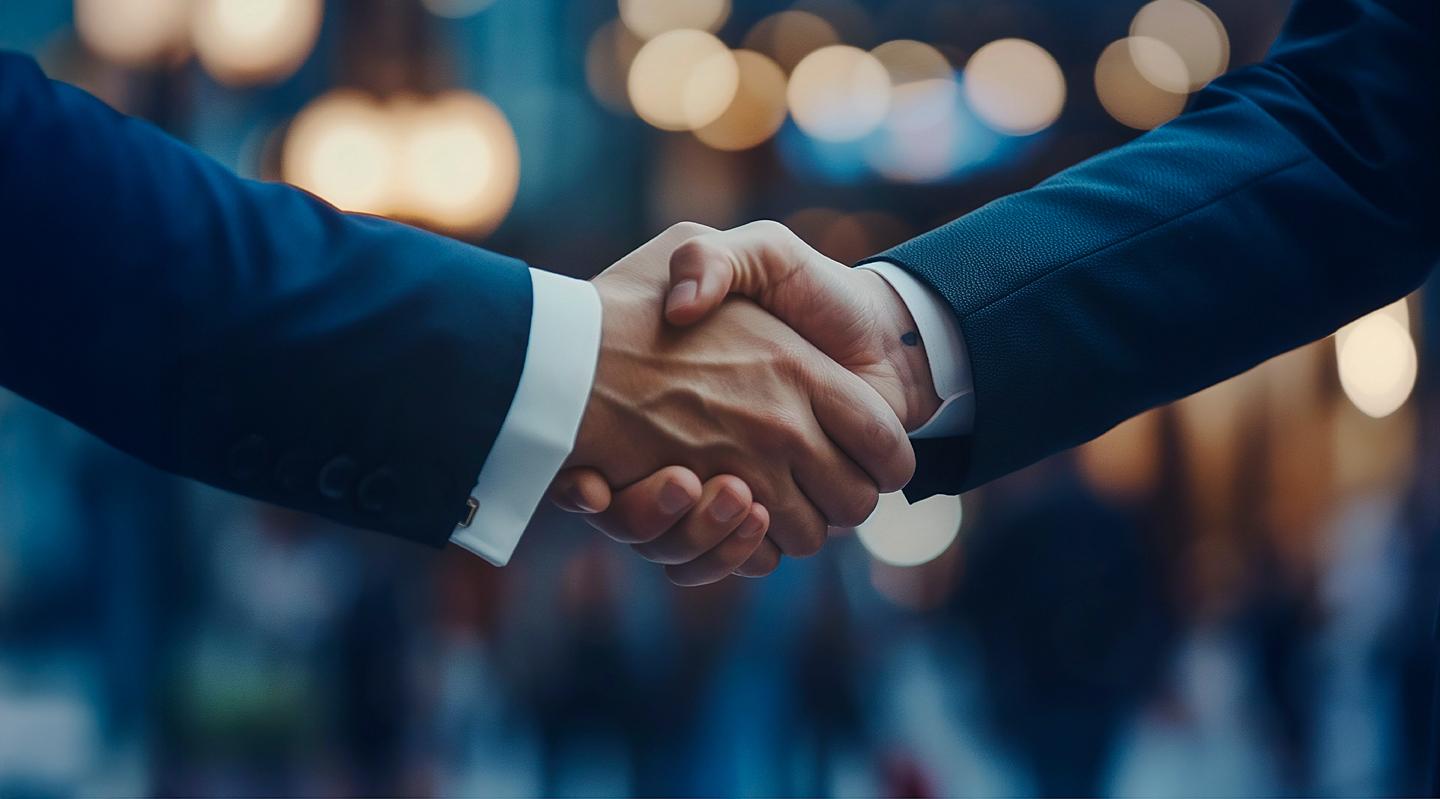 due partners che si danno la mano per stringere accordi